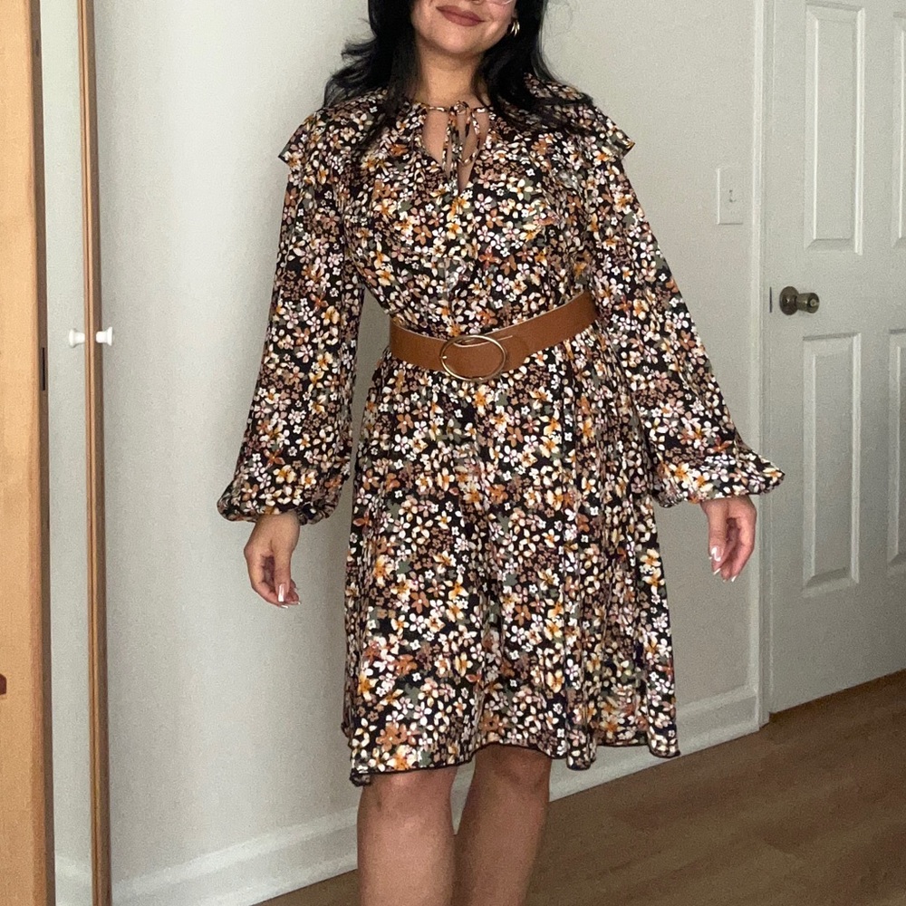 Floral long sleeve dress